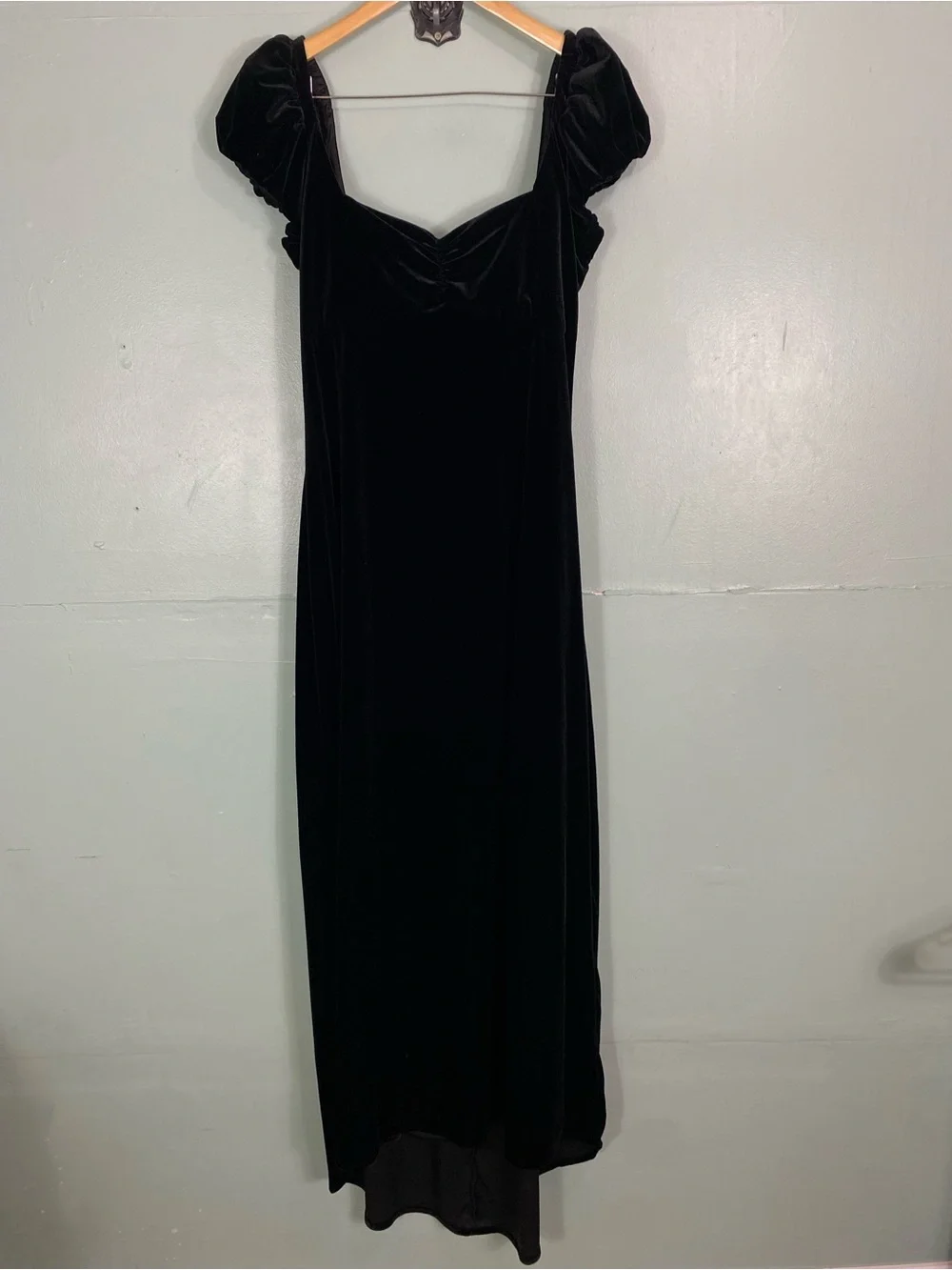 BHLDN Sweetheart Puff-Sleeve Lace-Back Maxi Dress XL